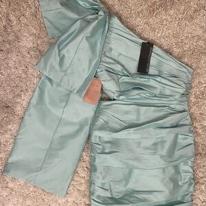 Helen O'Connor Mint Green One-Shoulder Dress